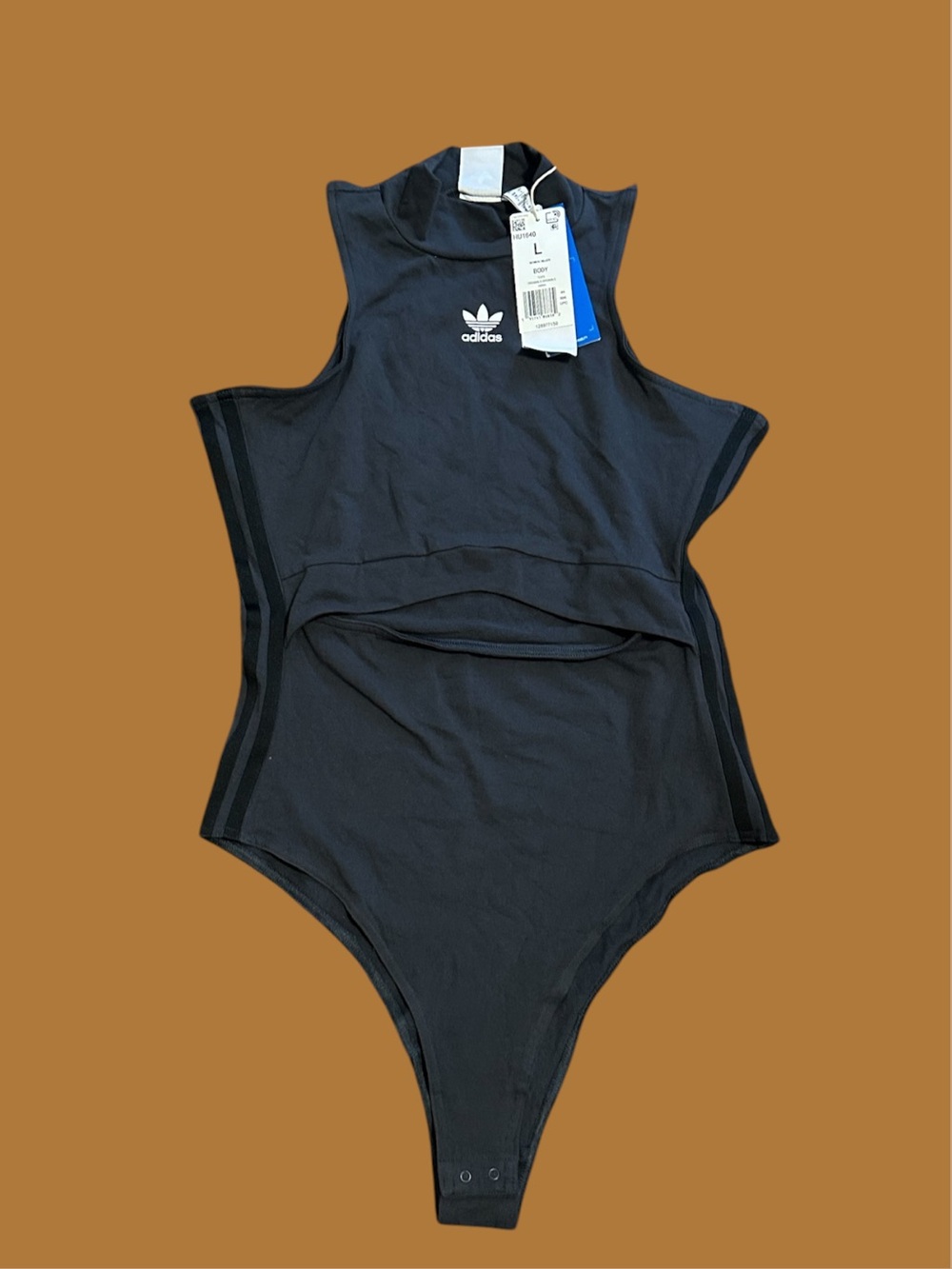 adidas Originals '80s Aerobic Cut-Out Bodysuit in Carbon color - Picture 3 of 8